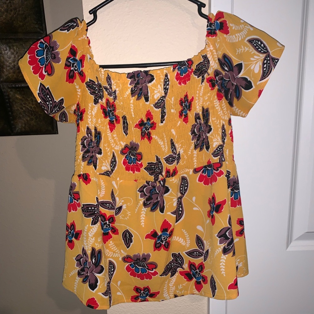 Off the shoulder floral blouse